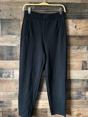 OGL Ponte Pants Small Black Stretch Work Pants Pull On Tapered Minimalist